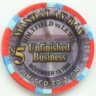 Mandalay Bay Holyfield Lewis $5 Casino Chip