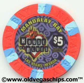 Mandalay Bay Grand Opening House of Blues $5 Casino Chip