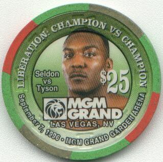 MGM Grand Mike Tyson VS. Sheldon $25 Casino Chip 