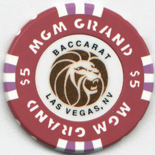 MGM Grand First Issue Baccarat $5 Casino Chip