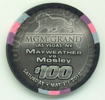 MGM Grand Mayweather Vs. Mosley 2010 $100 Casino Chip