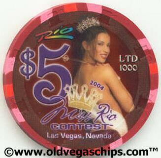 Las Vegas Rio Hotel Miss Rio 2004 $5 Casino Chip