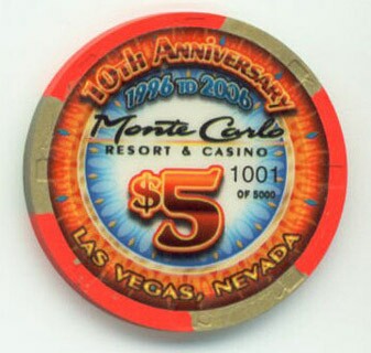 Monte Carlo 10th Anniversary 2006 $5 Casino Chip