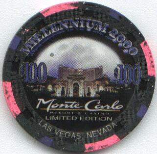 Las Vegas Monte Carlo Millennium $100 Casino Chip