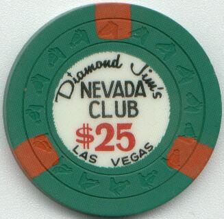 Las Vegas Diamond Jim's Nevada Club $25 Casino Chips