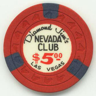 Diamond Jim's Nevada Club $5 Casino Chips