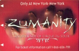New York, New York Zumanity Hotel Room Key 