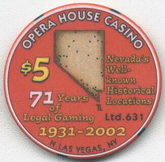 Opera House 71 Years of Legal Gaming $5 Casino Chip 