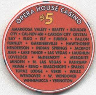 Las Vegas Opera House 71 Years of Legal Gaming $5 Casino Chip 