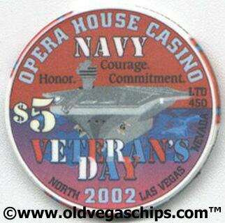 Opera House Navy 2002 $5 Chip
