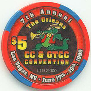 Orleans Casino 7th CC&GTCC Convention 1999 $5 Casino Chip