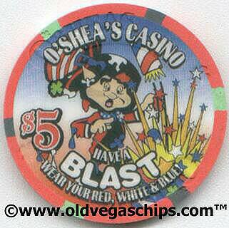 O'Shea's 4th of July 2001 $5 Casino Chip