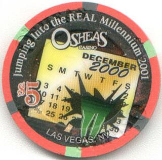 Las Vegas O'Shea's Real Millennium $5 Casino Chip