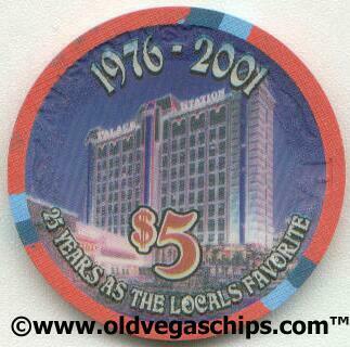 Las Vegas Palace Station 25th Anniversary $5 Casino Chip
