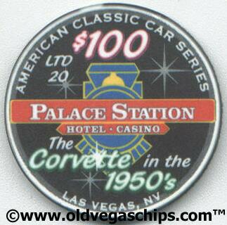 Palace Station 1959 Corvette Roadster $100 Casino Chip