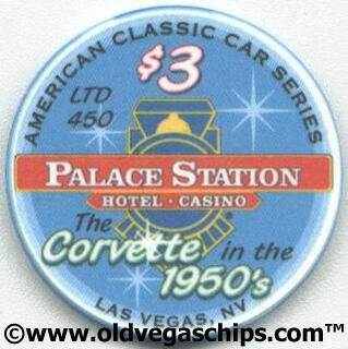 Palace Station 1956 Corvette Roadster $3 Casino Chip