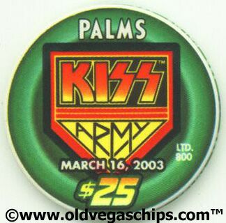 Palms Hotel Kiss Army $25 Casino Chip