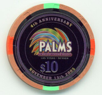 Palms Hotel Playboy Bunny 2005 $10 Casino Chip