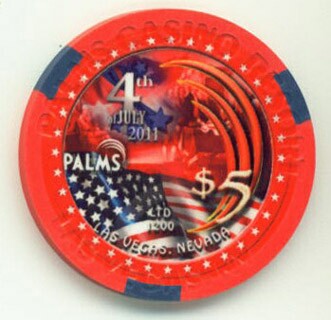 Palms Hotel 4th of July 2011 $5 Casino Chip