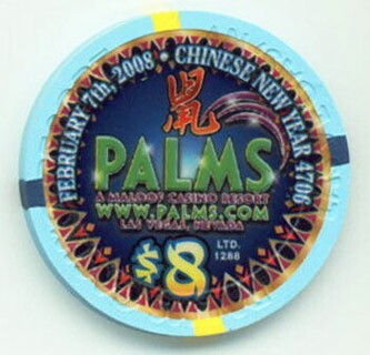 Palms Hotel Year of the Rat 2008 $8 Casino Chip