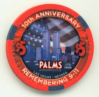 Palms Hotel 9/11 10th Anniversary 2011 $5 Casino Chip