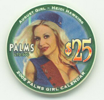 Palms Hotel Miss August Heidi Hawking $25 Casino Chip