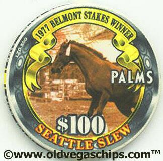 Palms Hotel 1977 Belmont Stakes Winner Seattle Slew $100 Casino Chip