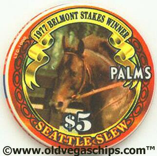 Palms Hotel 1977 Belmont Stakes Winner Seattle Slew $5 Casino Chip