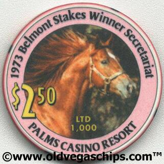 Las Vegas Palms 1973 Belmont Secretariat $2.50 Casino Chip
