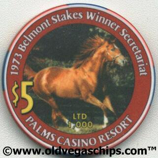 Palms Hotel 1973 Belmont Stakes Winner Secretariat $5 Casino Chip
