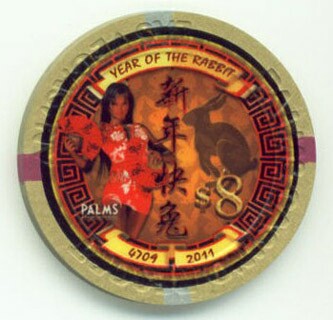 Palms Hotel Chinese New Year Rabbit 2011 $8 Casino Chip