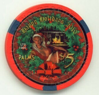 Palms Hotel Christmas 2010 $5 Casino Chip