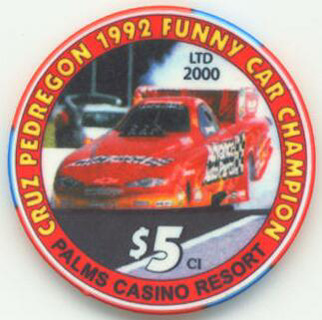 Las Vegas Palms Hotel Cruz Pedregon Funny Car Champ $5 Casino Chip