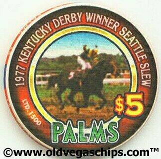 Palms Hotel 1977 Kentucky Derby Winner Seattle Slew $5 Casino Chip
