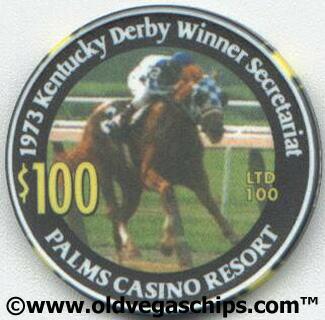Palms Hotel 1973 Kentucky Derby Winner Secretariat $100 Casino Chip