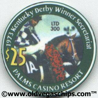 Palms Hotel 1973 Kentucky Derby Winner Secretariat $25 Casino Chip