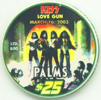 Palms Hotel Kiss Love Gun $25 Casino Chip