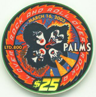 Palms Hotel Kiss Rock & Roll Over $25 Casino Chip