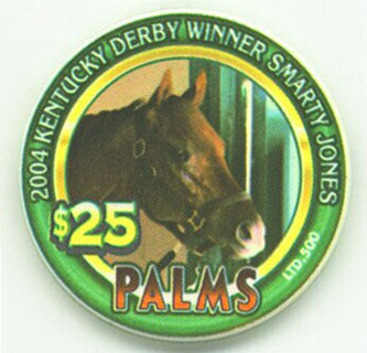 Palms Hotel 2004 Kentucky Derby Winner Smarty Jones $25 Casino Chip
