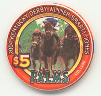 Las Vegas Palms Hotel 2004 Kentucky Derby Winner Smarty Jones $5 Casino Chip