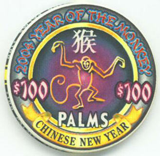 Palms Chinese New Year of the Monkey $100 Casino Chip