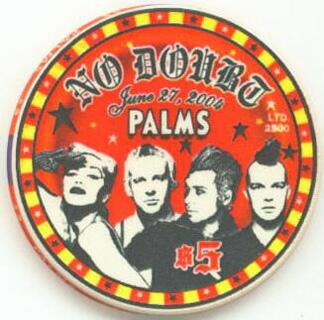 Las Vegas Palms Hotel No Doubt $5 Casino Chip