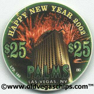 Las Vegas Palms Hotel Happy New Year 2002 $25 Casino Chip