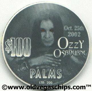 Palms Hotel Ozzy Osbourne $100 Casino Chip