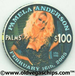 Palms Hotel Pam Anderson 2 $100 Casino Chip