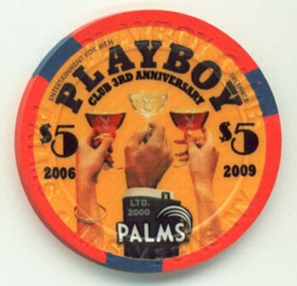 Palms Playboy Club 3rd Anniversary 2009 $5 Casino Chip