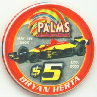 Las Vegas Palms Hotel Bryan Herta Race Car $5 Casino Chip 