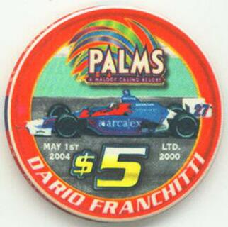 Palms Hotel Dario Franchitti Race Car $5 Casino Chip