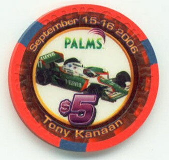 Las Vegas Palms Hotel Tony Kanaan & Bryan Herta $5 Casino Chip
