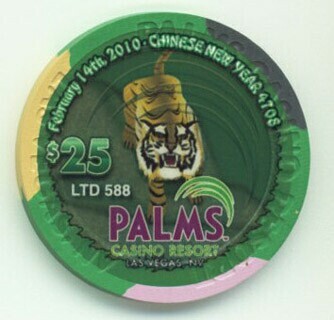 Palms Hotel Chinese New Year Tiger 2010 $25 Casino Chip